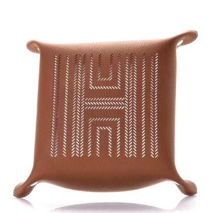 Hermes Taurillon Clemence Mises et Relances H Chevrons Change Tray Gold 2 of 3