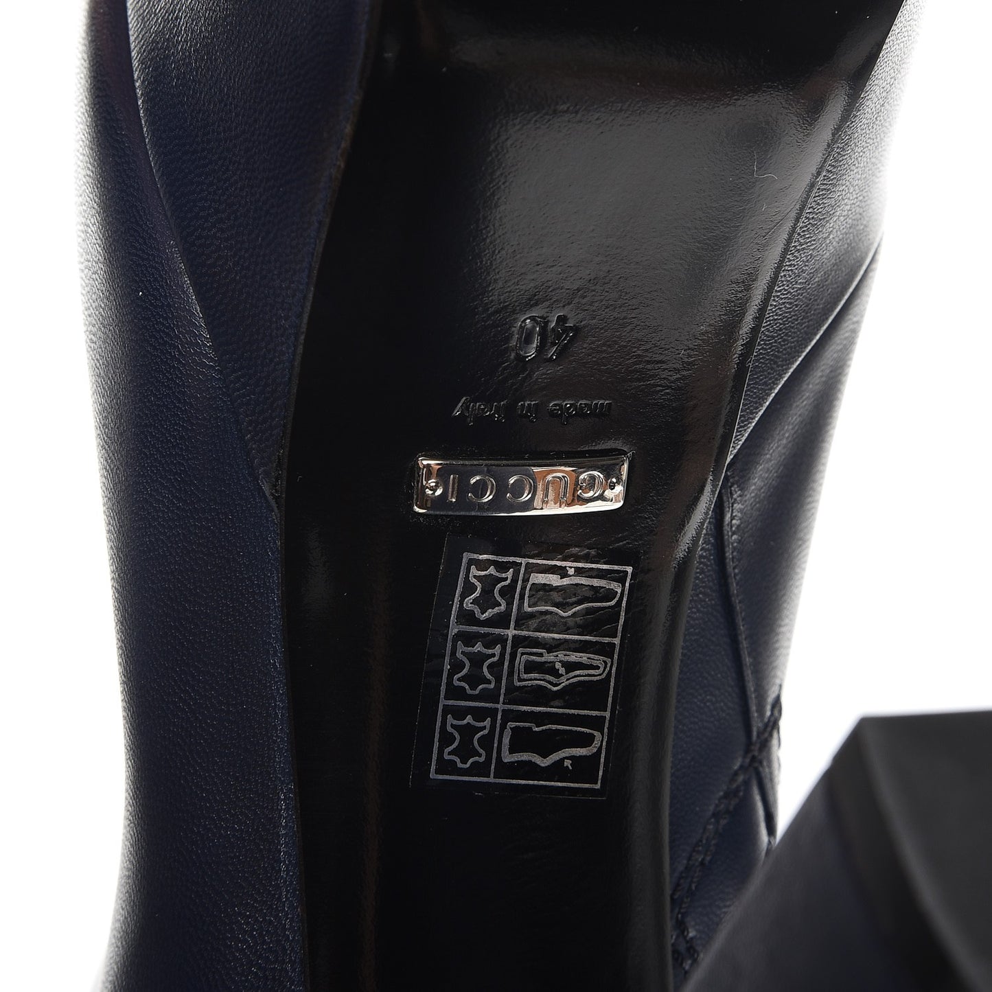 Kid Side Zip Platform Boots 40 Navy