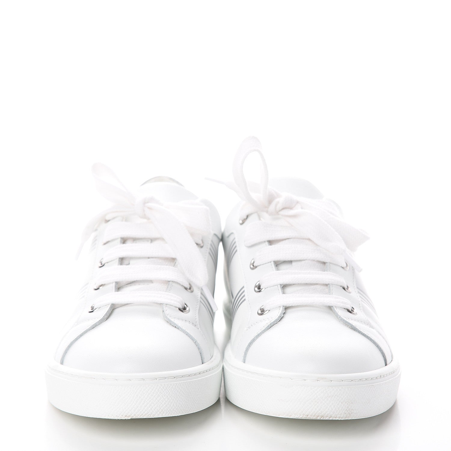 Hermes Nappa Womens Avantage Sneakers 38 White Argent 2 of 7