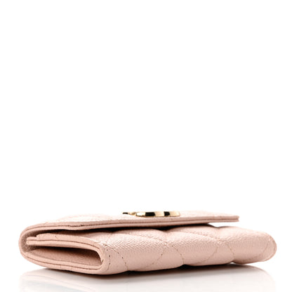 Chanel Caviar Quilted Enamel CC Flap Card Holder Light Pink 4 of 9