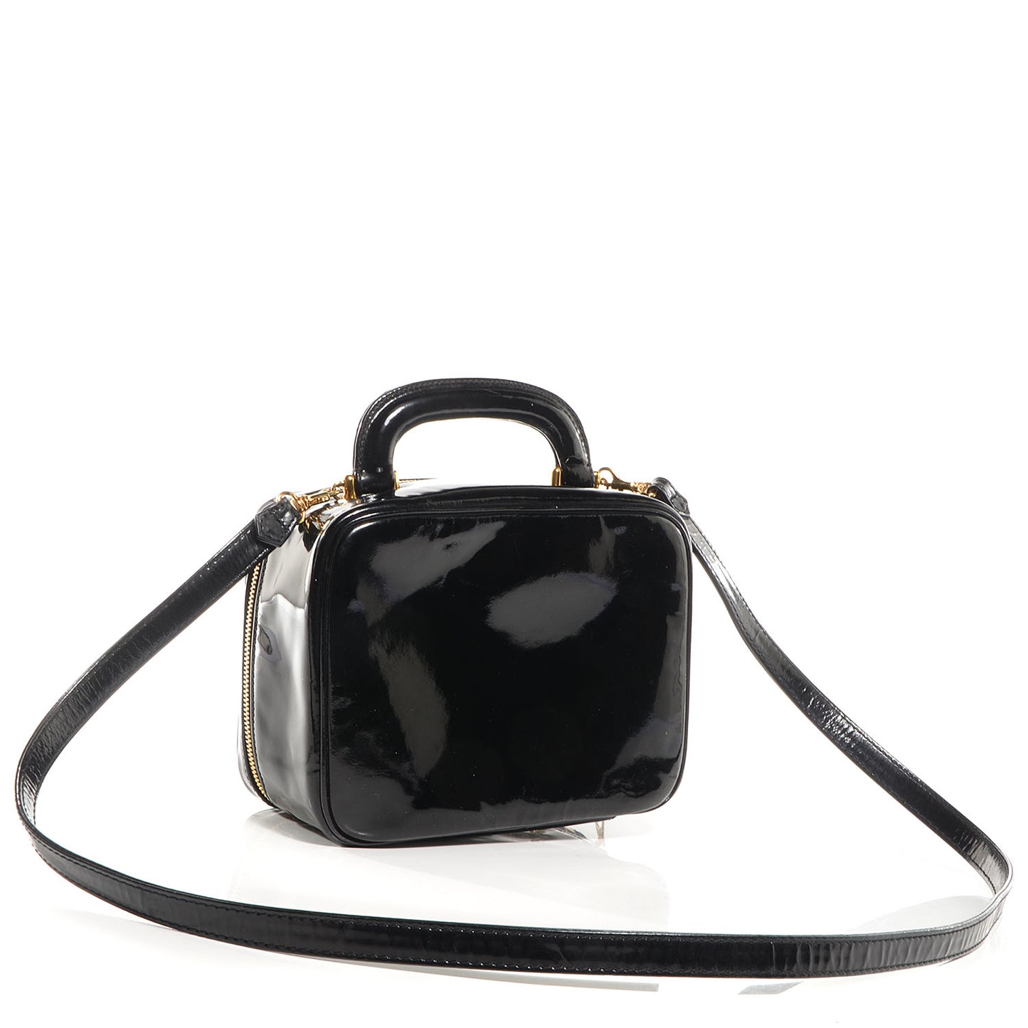 Patent Vanity Cosmetic Case Black