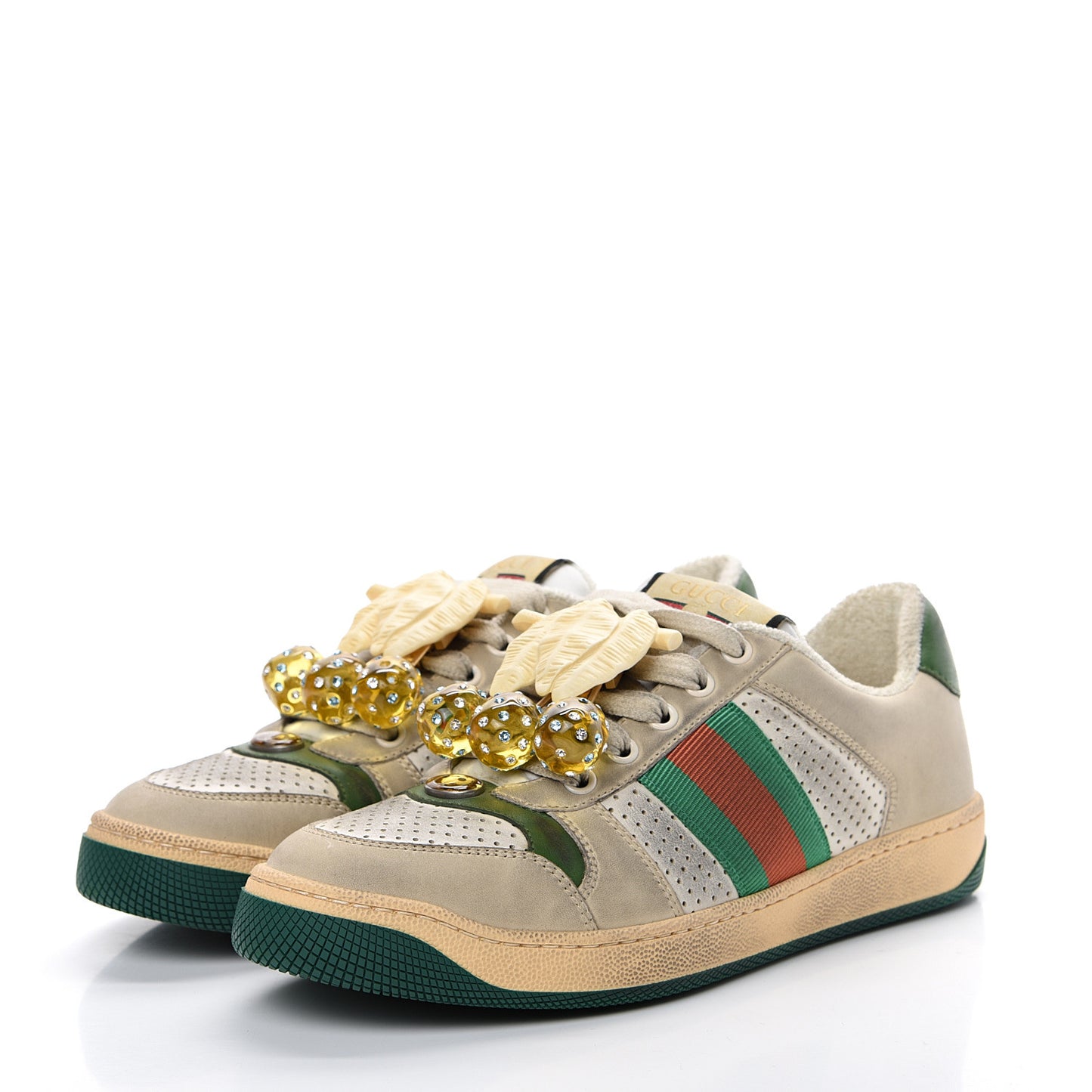 Nubuck Web Cherries Womens Screener Sneakers 37 Dusty Milk White Vintage Green