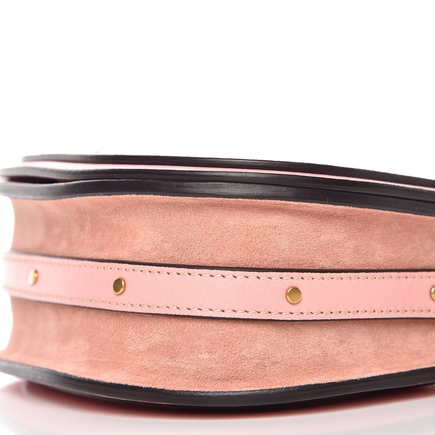 Calfskin Suede Small Nile Bracelet Bag Washed Pink