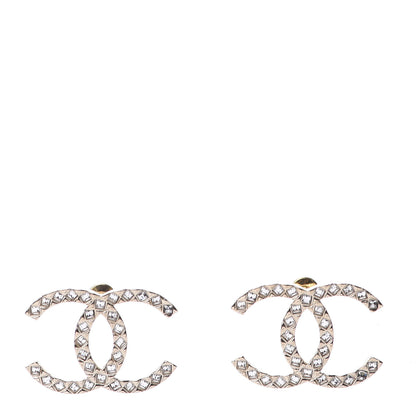 Chanel Baguette Crystal High Society CC Earrings Gold 1 of 5