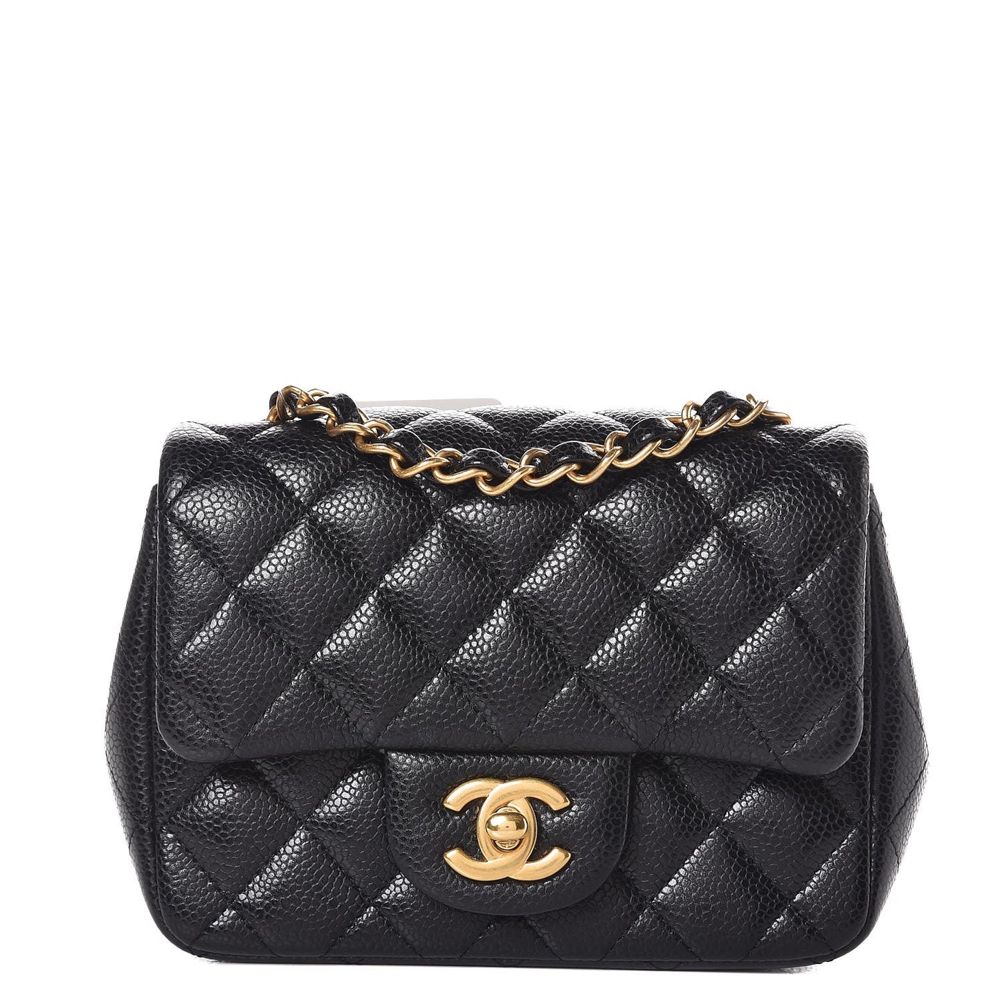 Caviar Quilted Mini Square Flap Black
