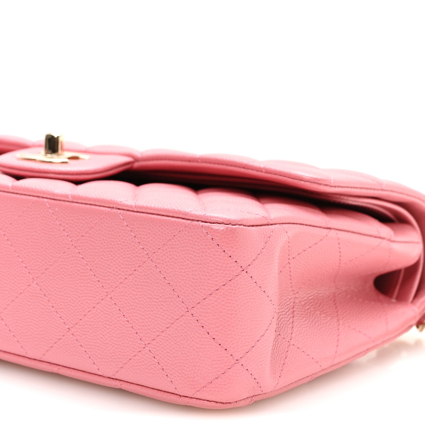 Caviar Quilted Medium Double Flap Pink