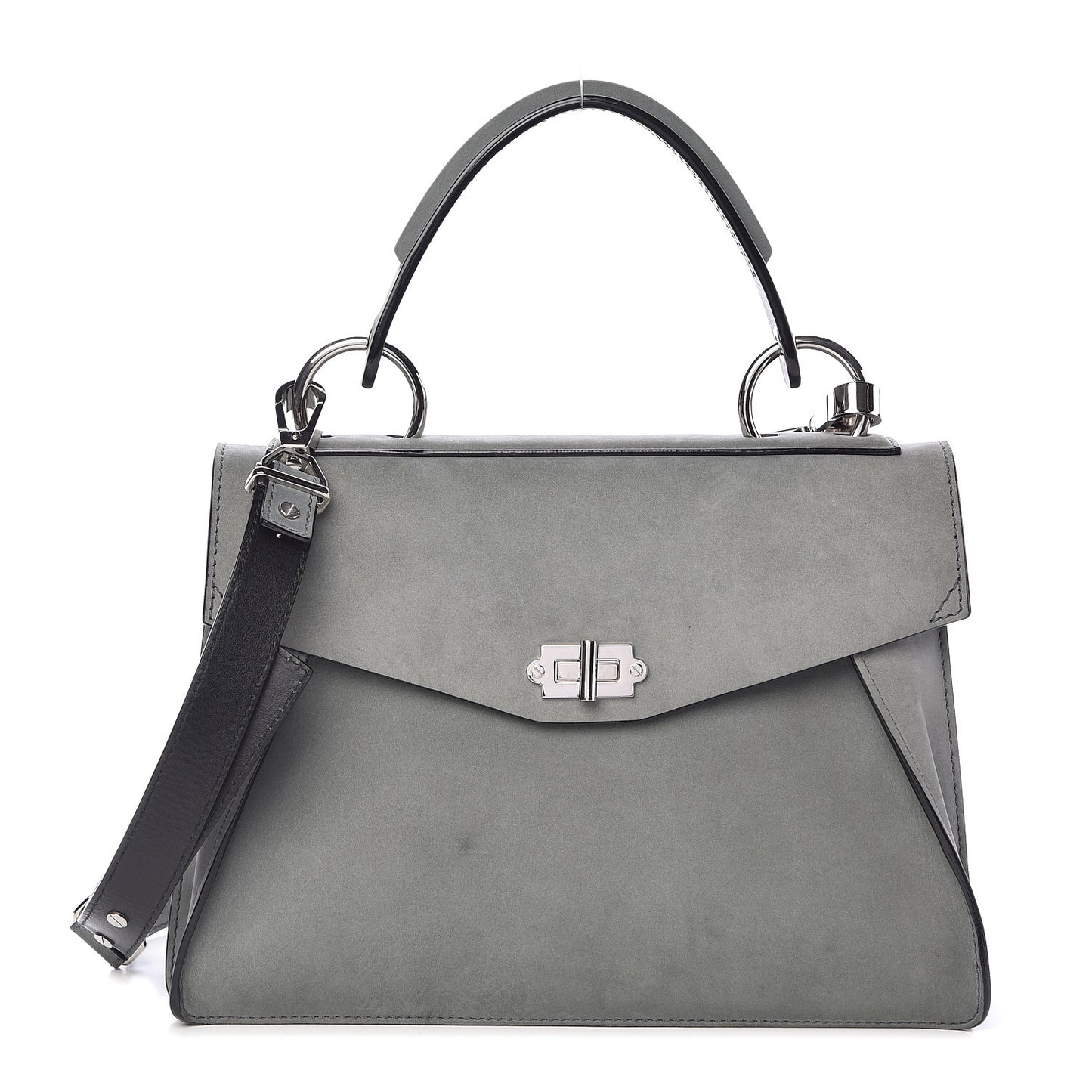 Suede Medium Hava Top Handle Bag Heather Grey