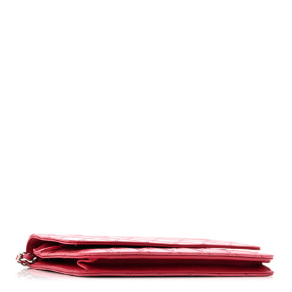 Chanel Lambskin Diamond Stitched Wallet On Chain WOC Pink 4 of 15