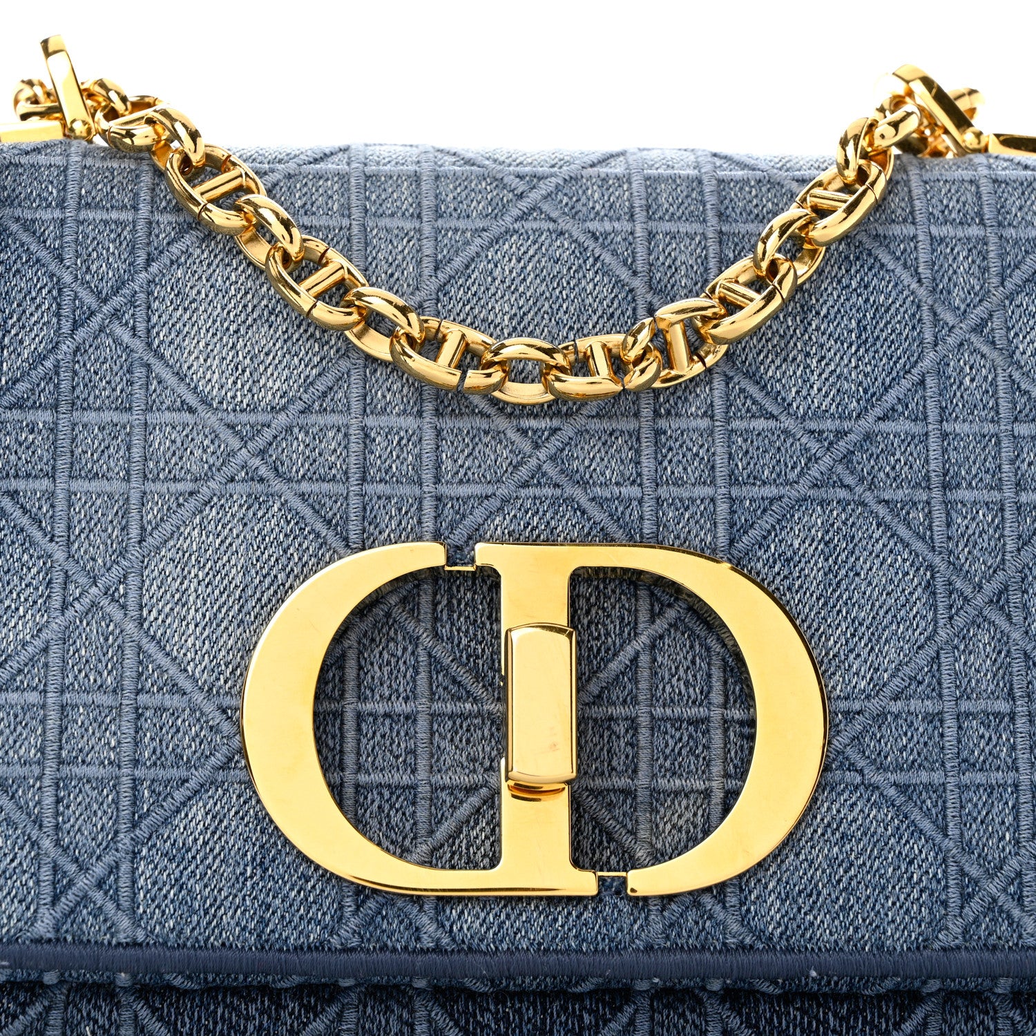 Christian Dior Denim Cannage Small Caro Bag Blue 6 of 8