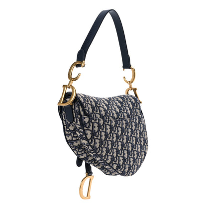 Christian Dior Oblique Saddle Bag Blue 3 of 11