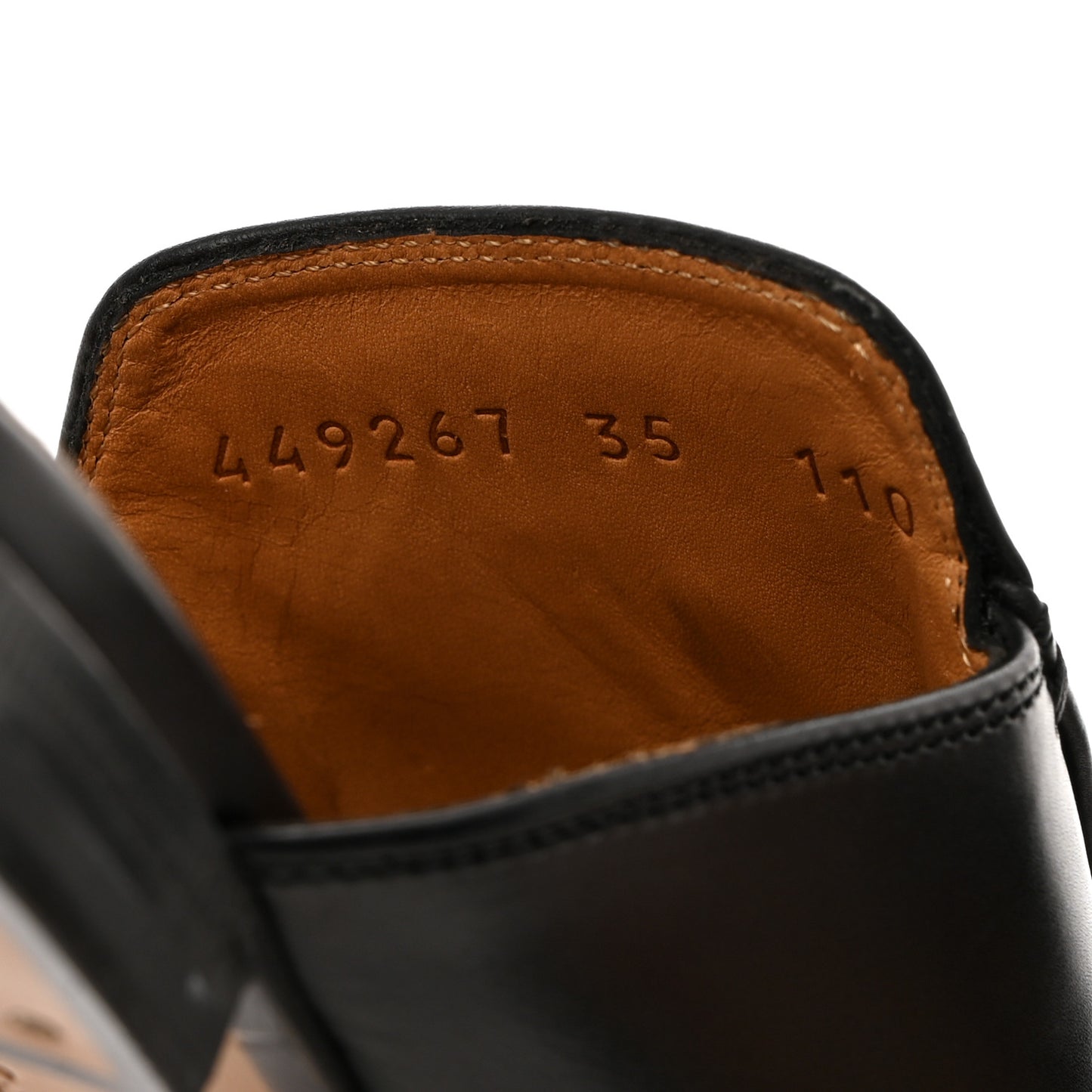 Calfskin Flower Embroidered Princetown Slippers 35 Black