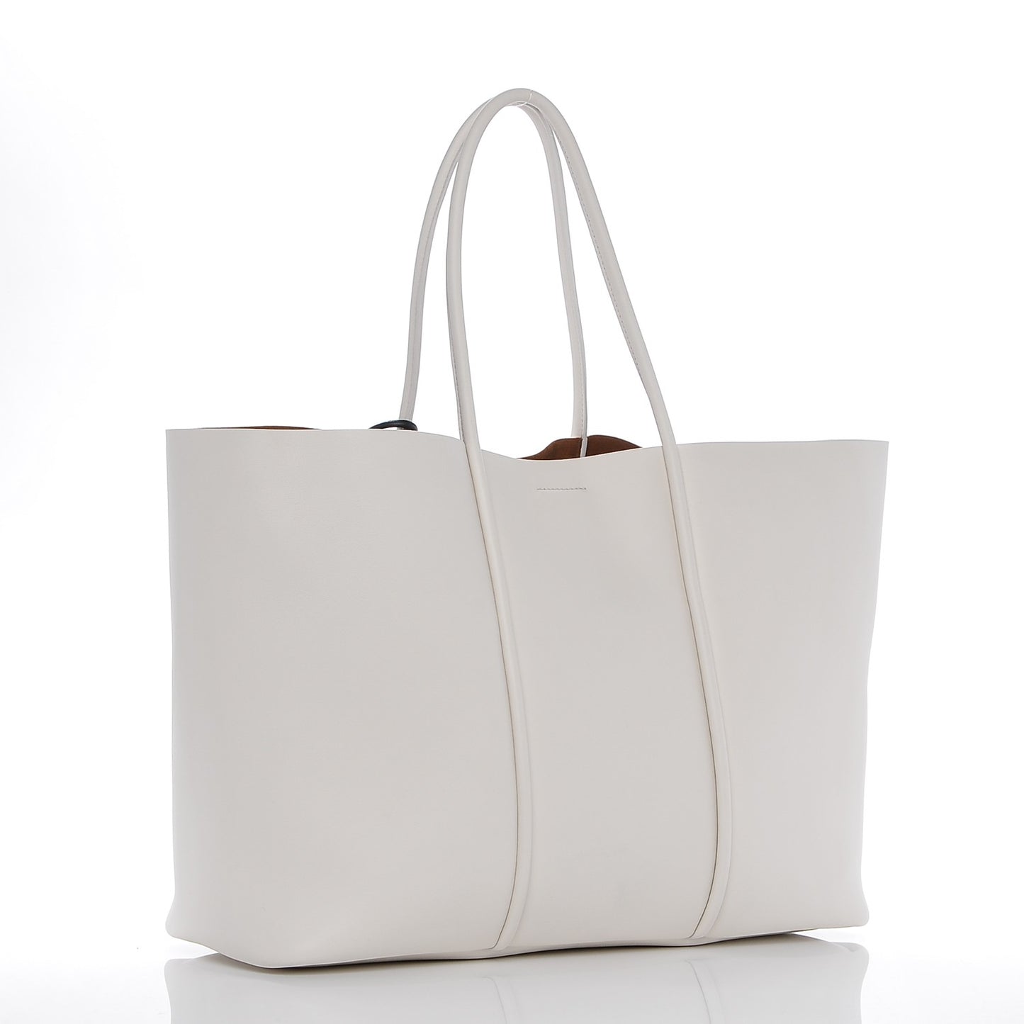 Calfskin Tubo Horizontal Tote Chalk
