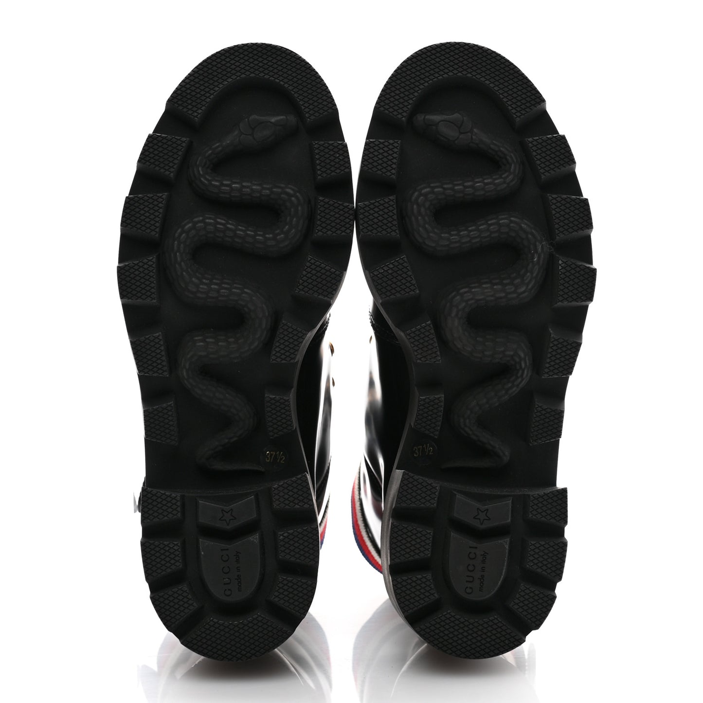 Calfskin Sylvie Web Womens Lace Up Combat Boots 37.5 Black