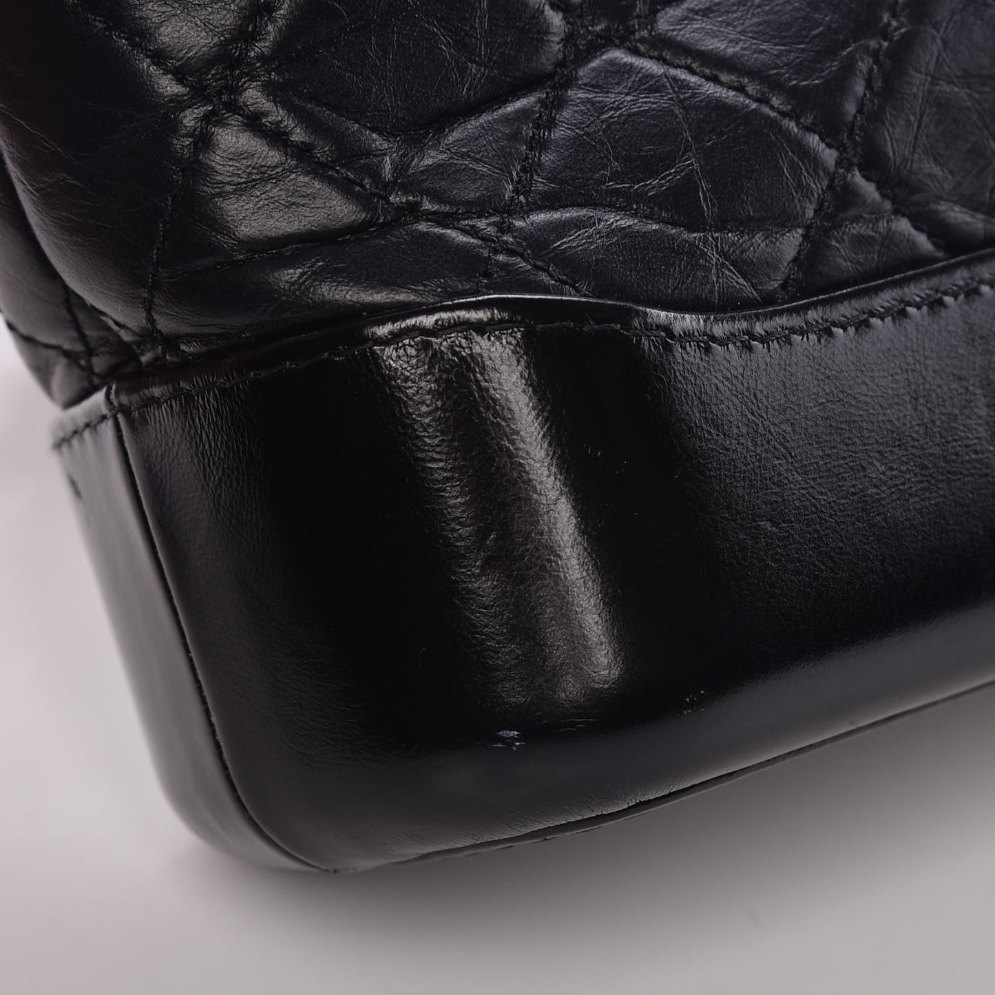 Aged Calfskin Quilted Small Gabrielle Hobo Black