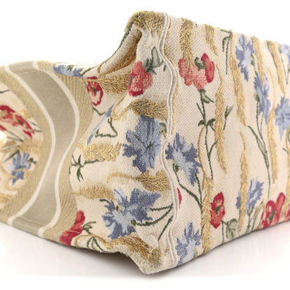 Christian Dior Canvas Embroidered Medium Hibiscus Book Tote Beige Multicolor 9 of 10