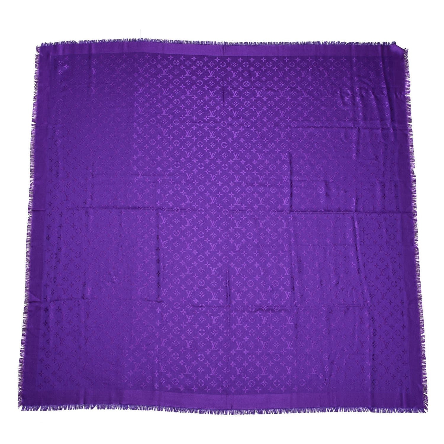 Louis Vuitton Wool Silk Monogram Shawl Amethyste 1 of 5