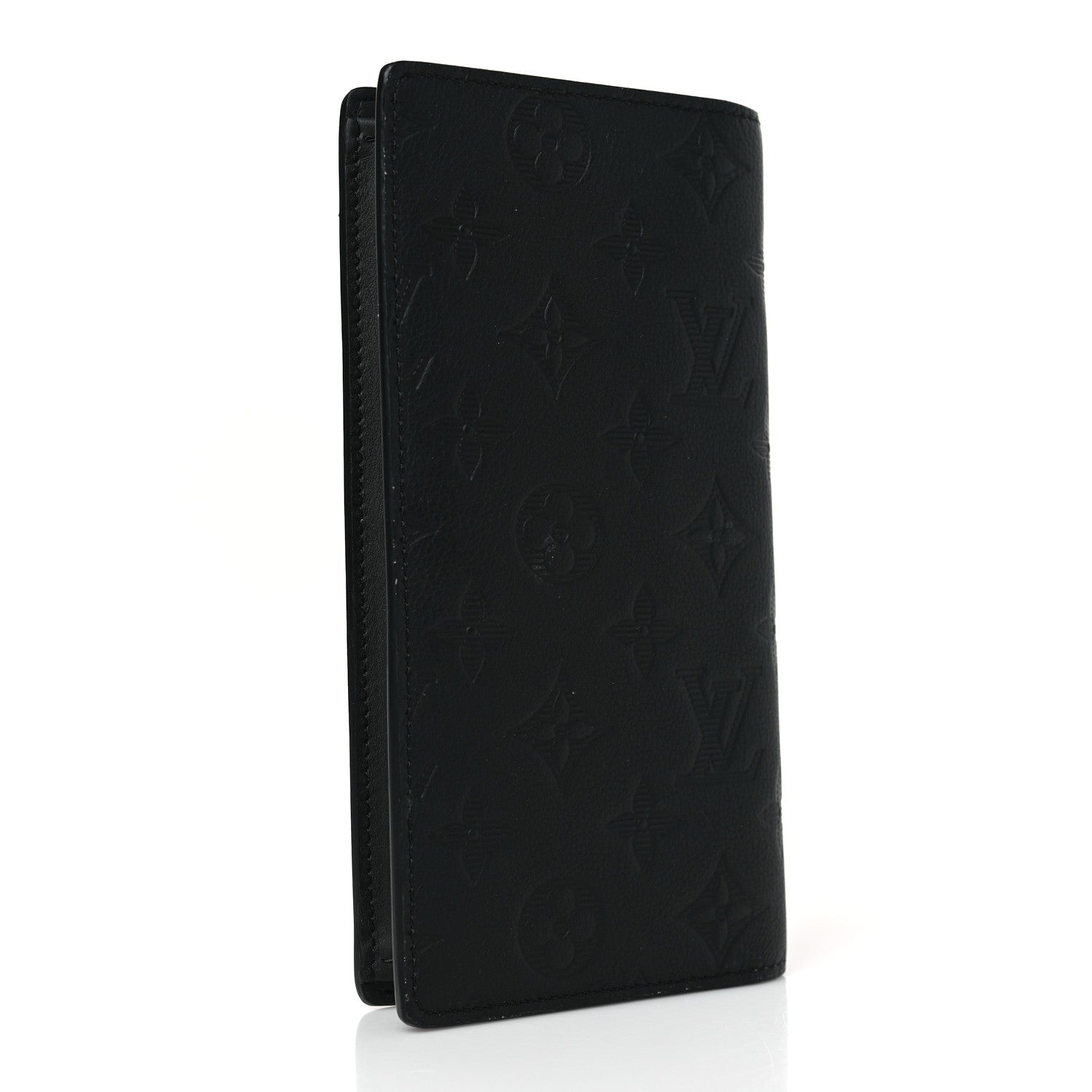 Louis Vuitton Calfskin Monogram Shadow Brazza Wallet Black 3 of 6