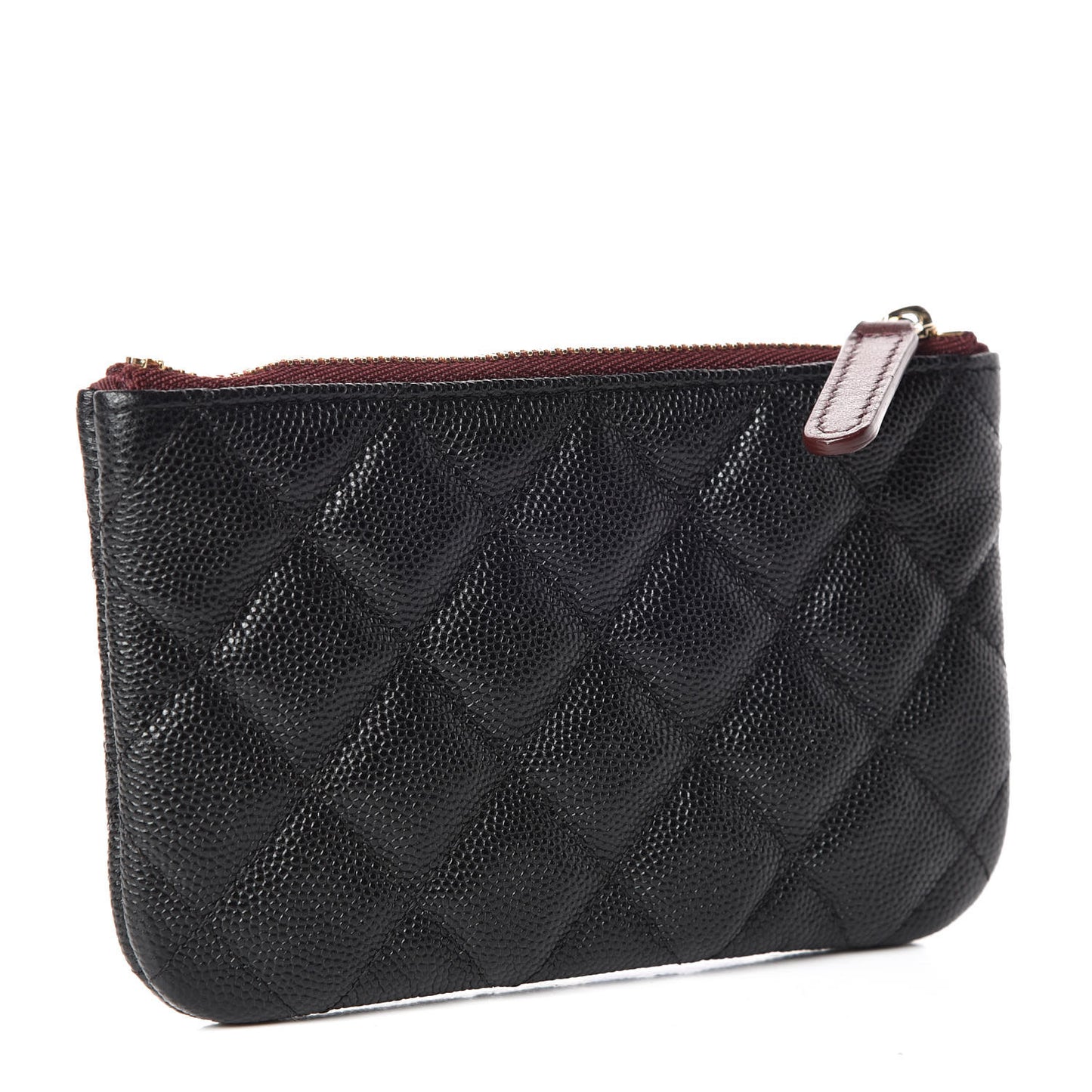 Caviar Quilted Small Cosmetic Case Black