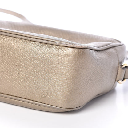 Gucci Metallic Pebbled Calfskin Small Soho Disco Bag Golden Beige 12 of 13