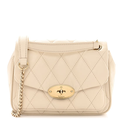 Mulberry Shiny Calfskin Quilted Mini Darley Shoulder Bag Chalk 1 of 10