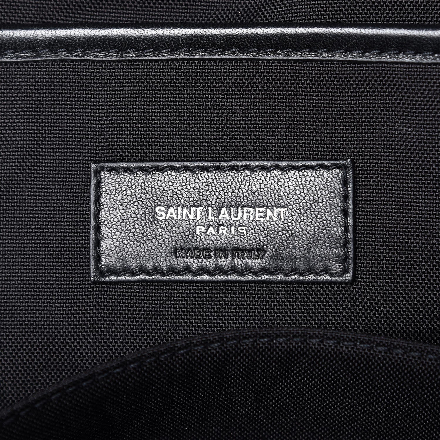 Saint Laurent Lambskin Canvas City Laptop Backpack Black 6 of 7