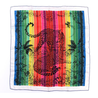 Hermes Silk Carre Jungle Love Rainbow Scarf 90 Rose Vert Jaune 1 of 4