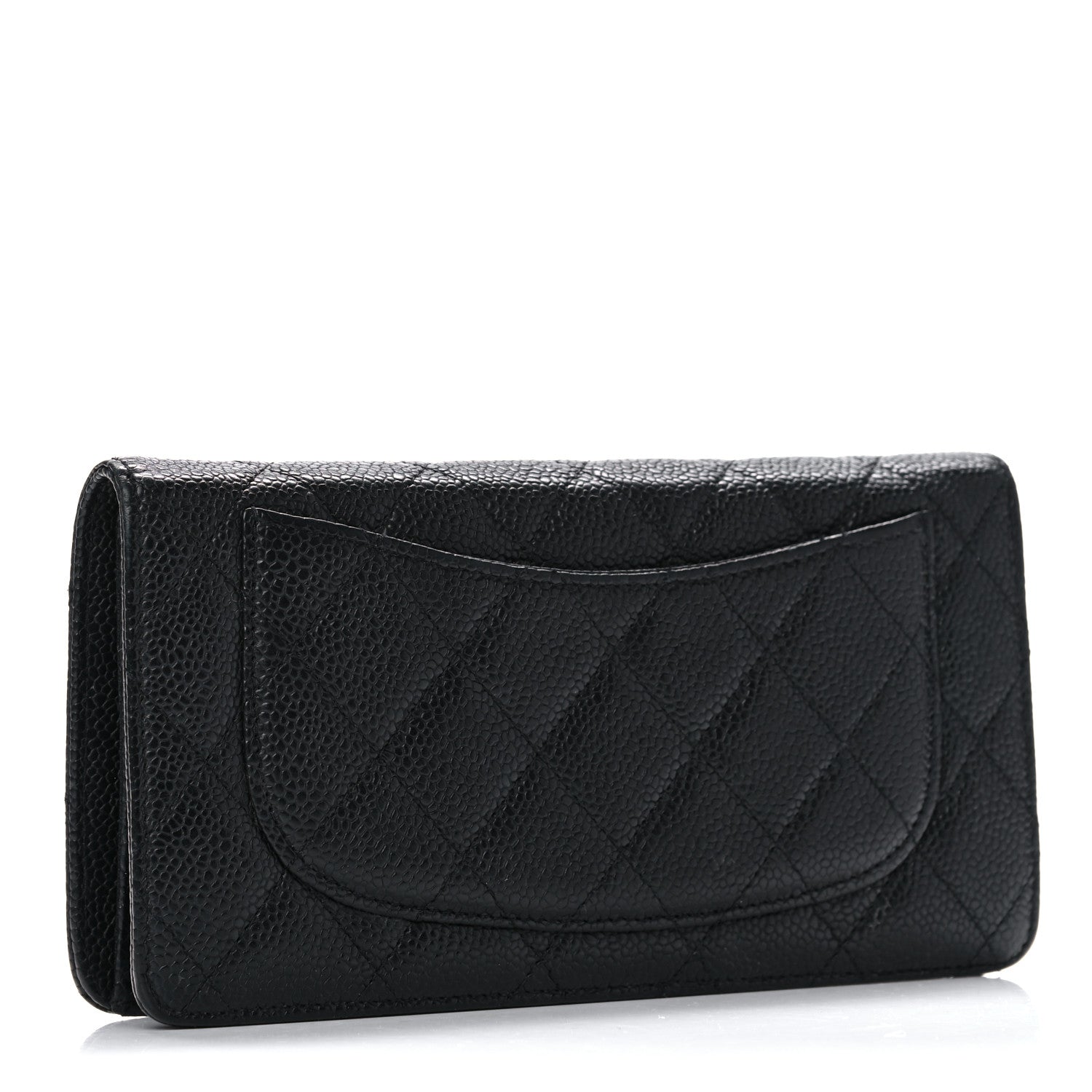Chanel Caviar Quilted Yen Wallet Black 3 of 13