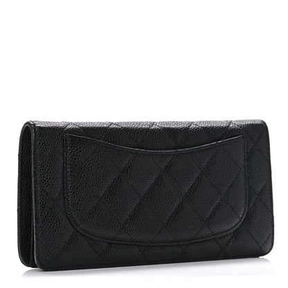 Chanel Caviar Quilted Yen Wallet Black 3 of 13