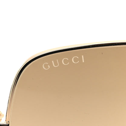 Gucci Metal Horsebit Square Frame Sunglasses GG0879S Gold 7 of 8