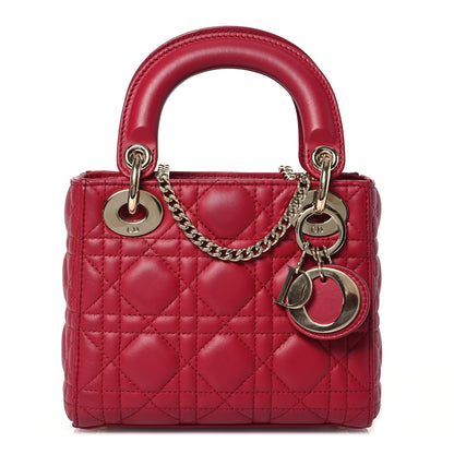 Christian Dior Lambskin Cannage Mini Lady Dior Red 1 of 11