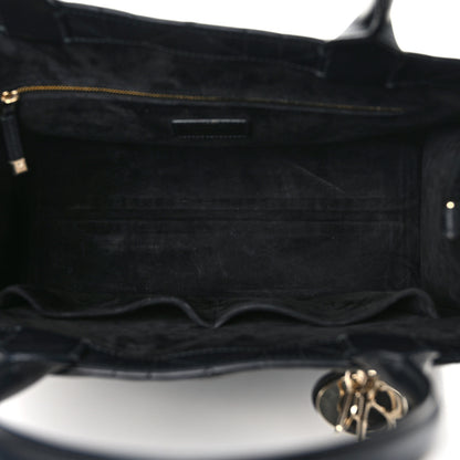 Christian Dior Calfskin Macro Cannage Medium Book Tote Black 5 of 10