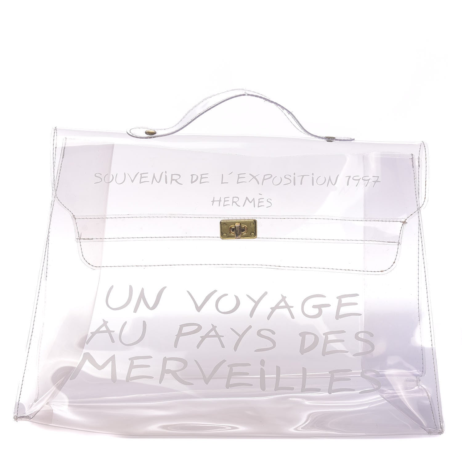 Hermes Vinyl Souvenir De L'Exposition Kelly Transparent 1 of 13