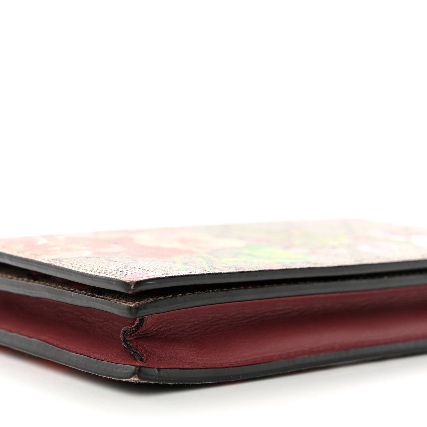 Gucci GG Supreme Monogram Blooms Chain Wallet Beige Multicolor Dry Rose 8 of 11
