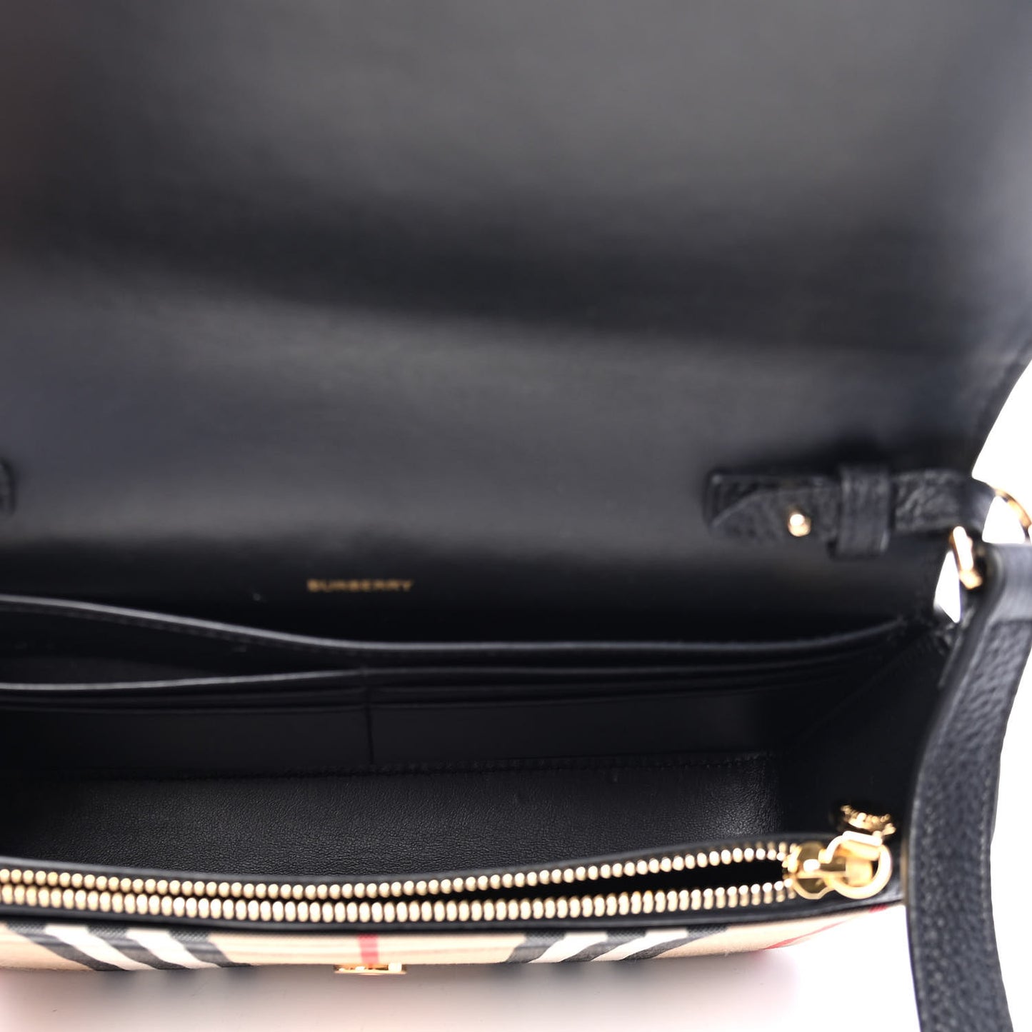 Grainy Calfskin Vintage Check Hampshire Crossbody Black