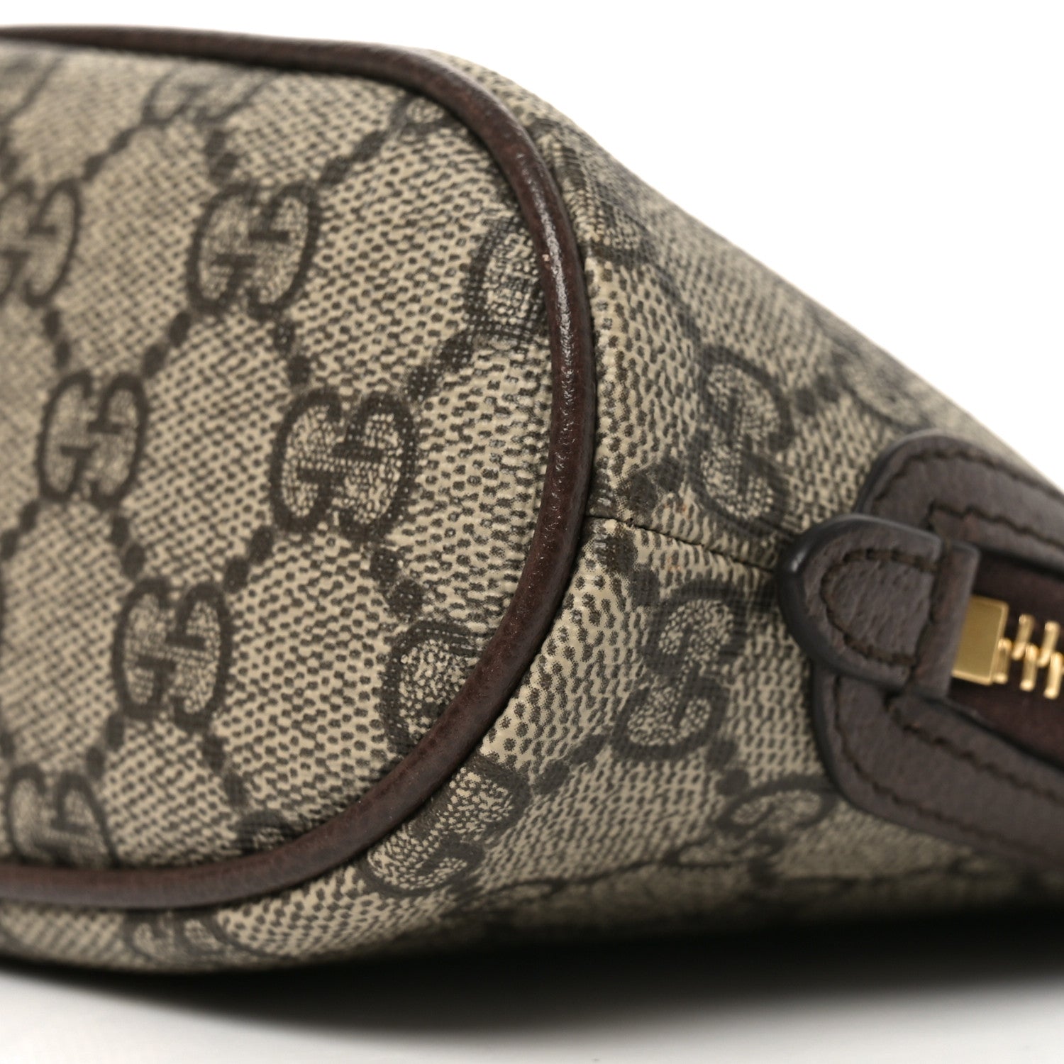 Gucci GG Supreme Monogram Textured Calfskin Web Large Ophidia Cosmetic Case Beige Ebony New Acero 10 of 10