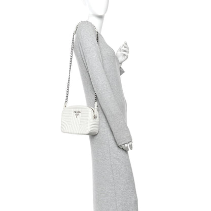 Prada Soft Calfskin Diagramme Camera Bag White 2 of 13