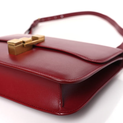 Saint Laurent Box Calfskin Le Carre Satchel Opyum Red 9 of 10