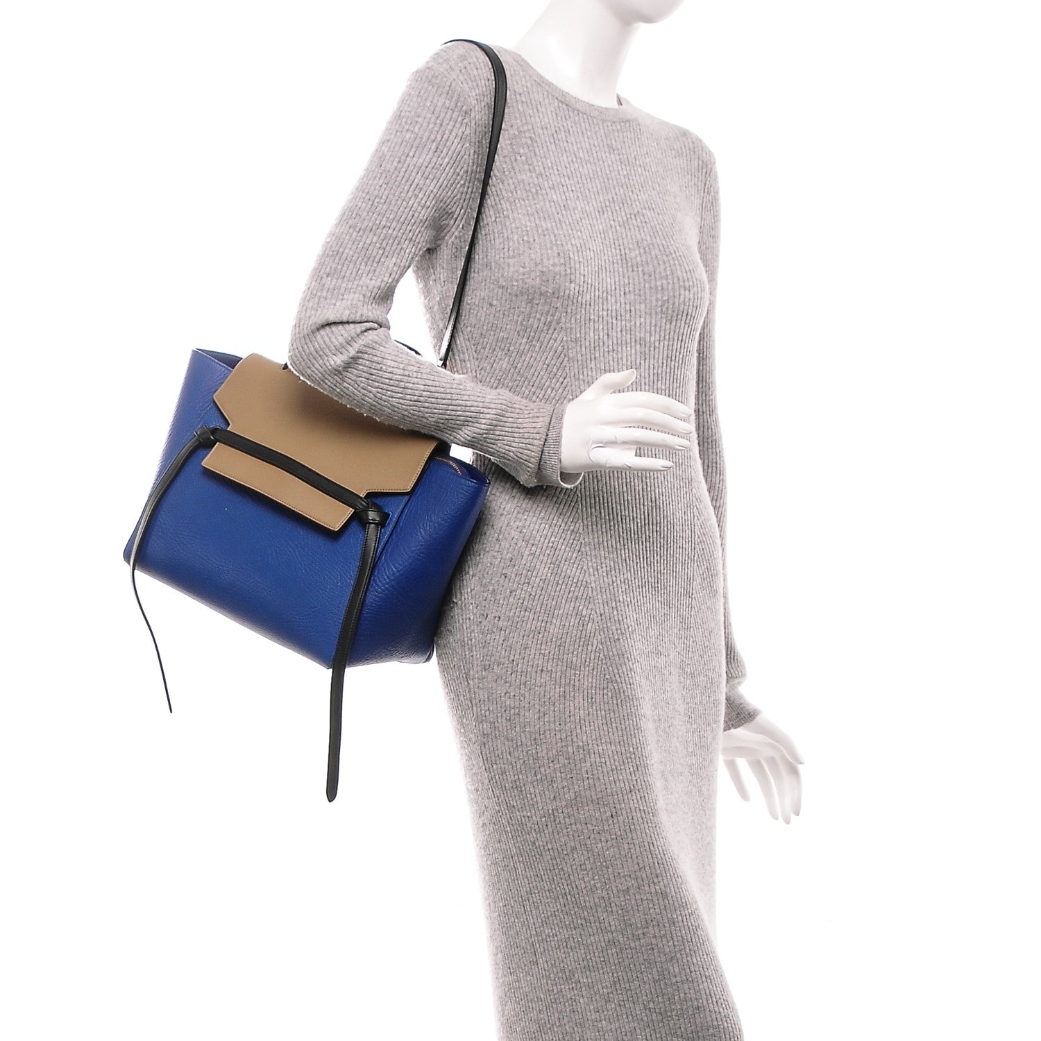Celine Elephant Calfskin Mini Bi-Color Belt Bag Indigo 2 of 5