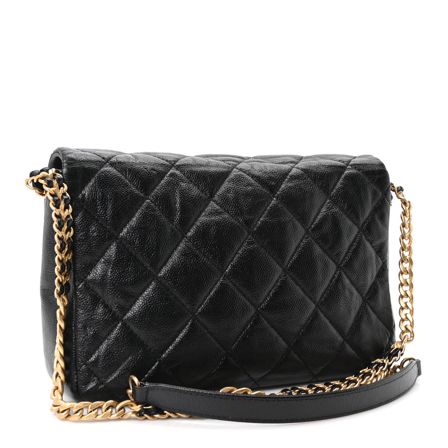 Chanel Shiny Caviar Quilted Large Chain Melody Flap Black 2 of 9