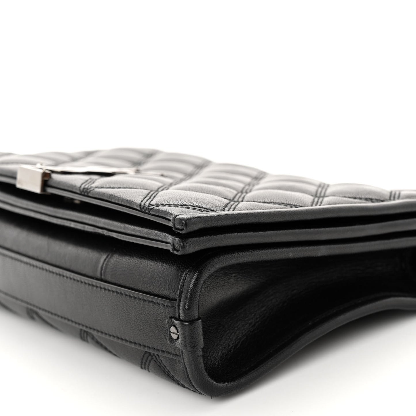Lambskin Quilted Mini Becky Chain Bag Black