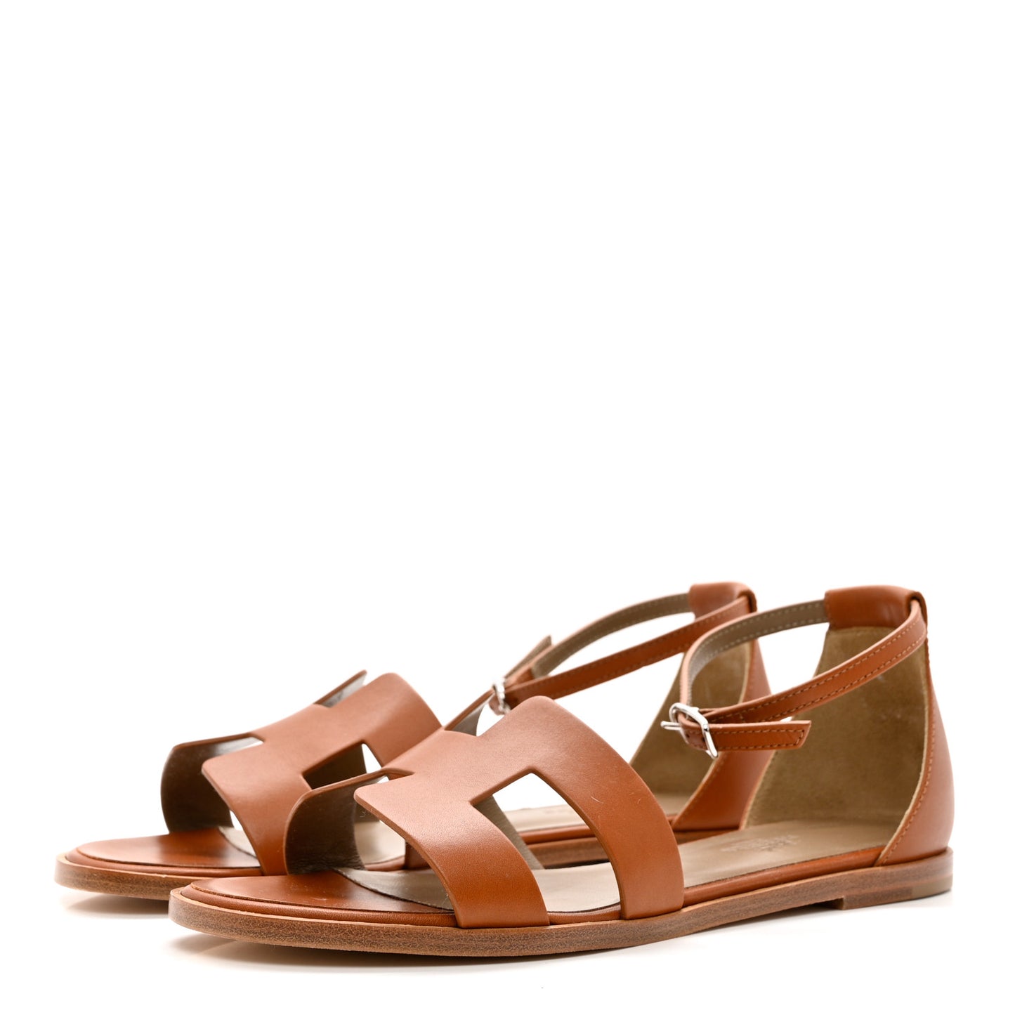 Calfskin Santorini Sandals 37 Naturel