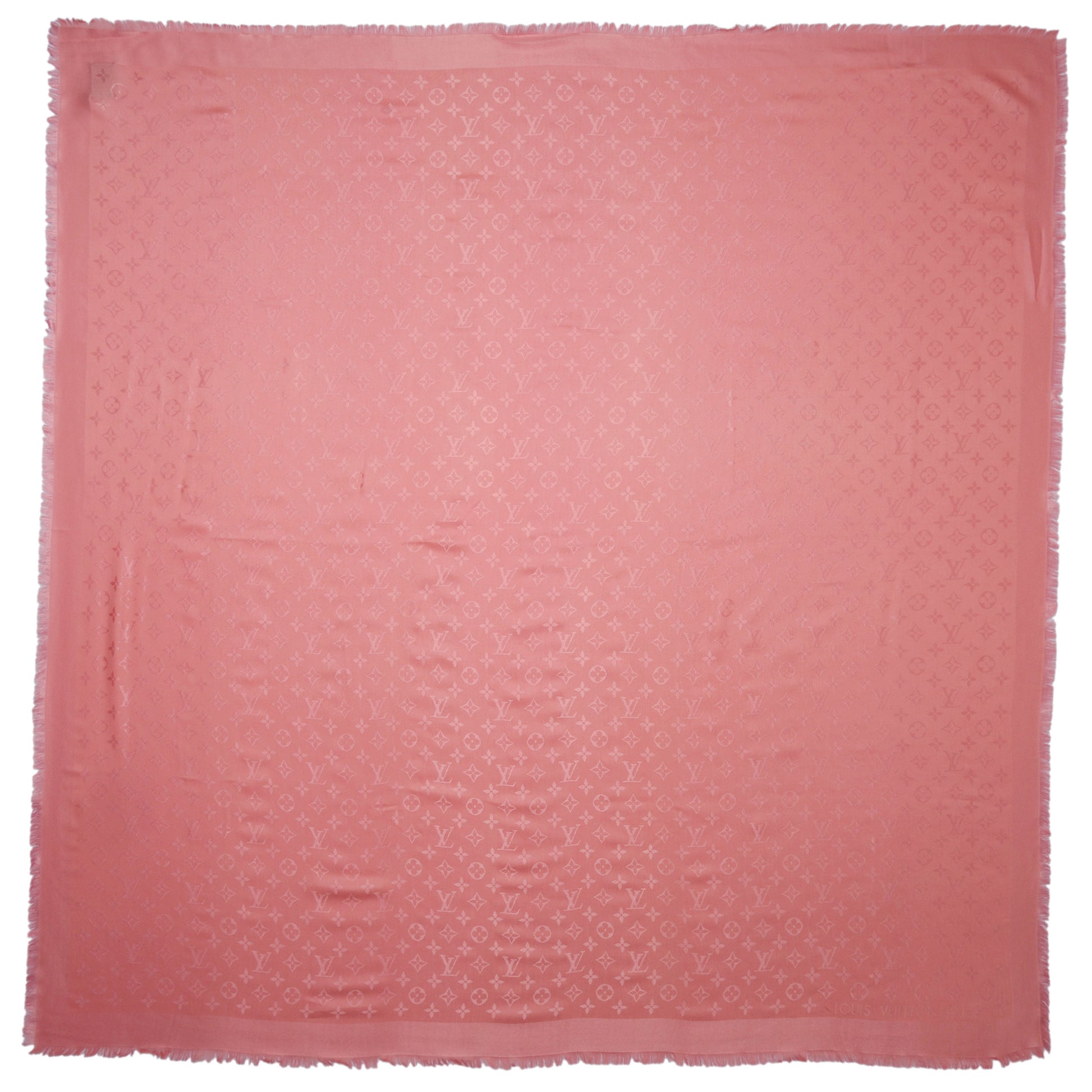 Louis Vuitton Silk Wool Monogram Shawl Corail 3 of 5