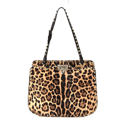 Valentino Garavani Calf Hair Leopard Print Rockstud Shoulder Bag 1 of 13
