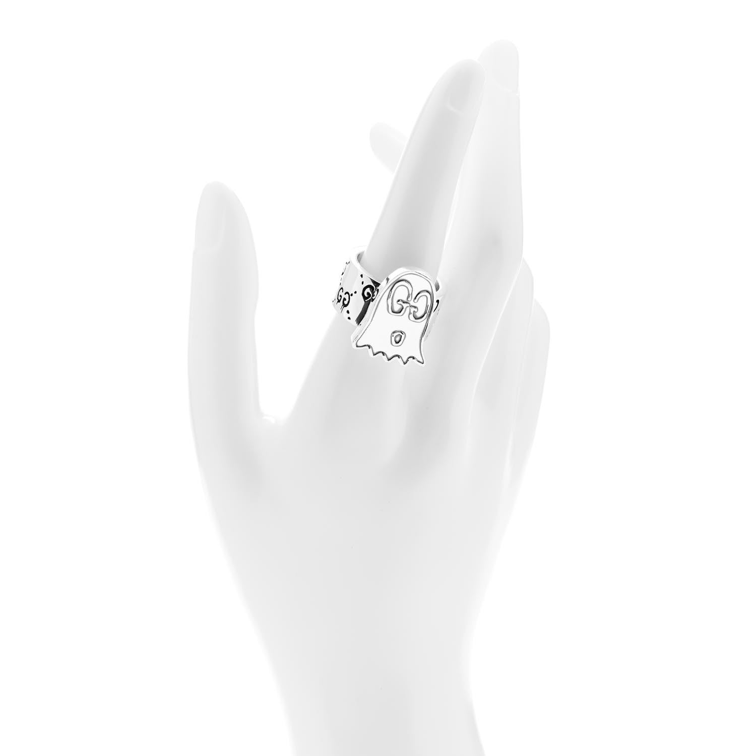 Gucci Sterling Silver GucciGhost Ghost Ring 58 8.25 2 of 5