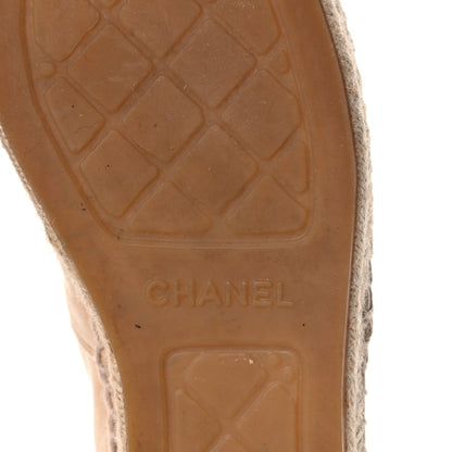 Chanel Lambskin CC Espadrilles 39 Beige Black 6 of 14