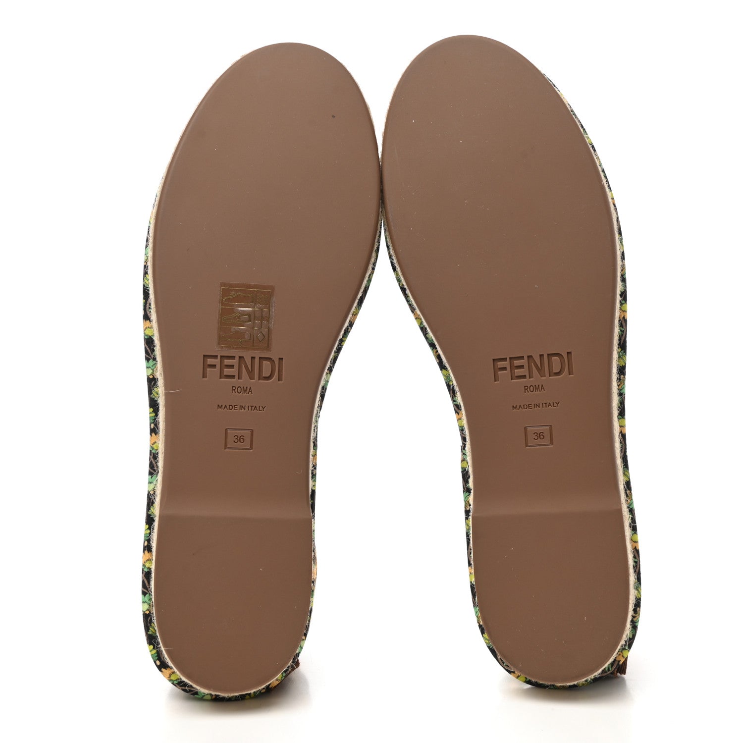 Fendi Canvas Quilted Floral Print Gingham Ankle Wrap Flat Espadrilles 36 Multicolor 5 of 8