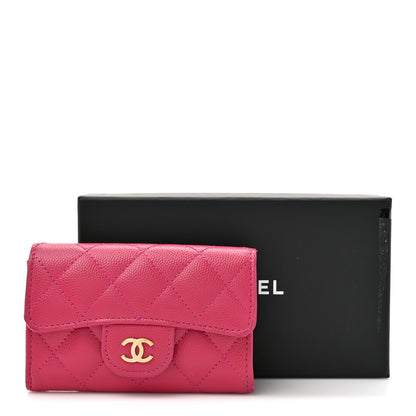 Chanel Caviar Quilted Flap Card Holder Wallet Pink 11 of 11