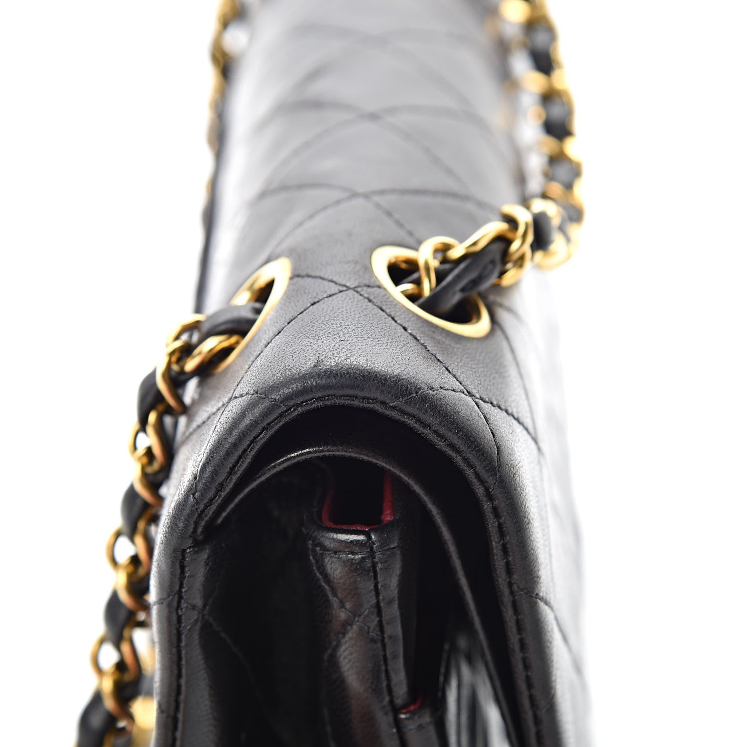 Chanel Lambskin Quilted Medium Double Flap Black 13 of 15