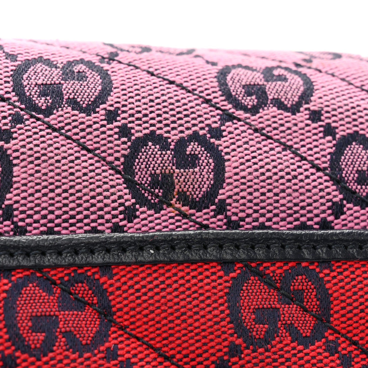 Monogram Multicolor Matelasse Diagonal GG Marmont Chain Wallet Red Blue Pink Green