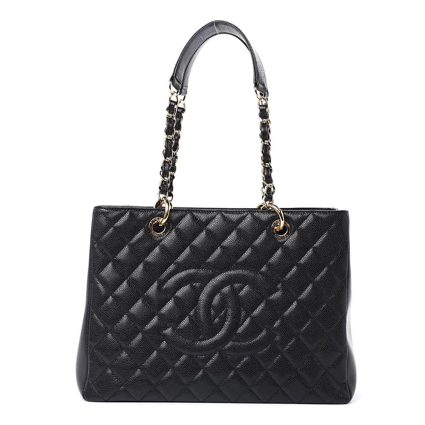 Caviar Quilted Grand Shopping Tote GST Black